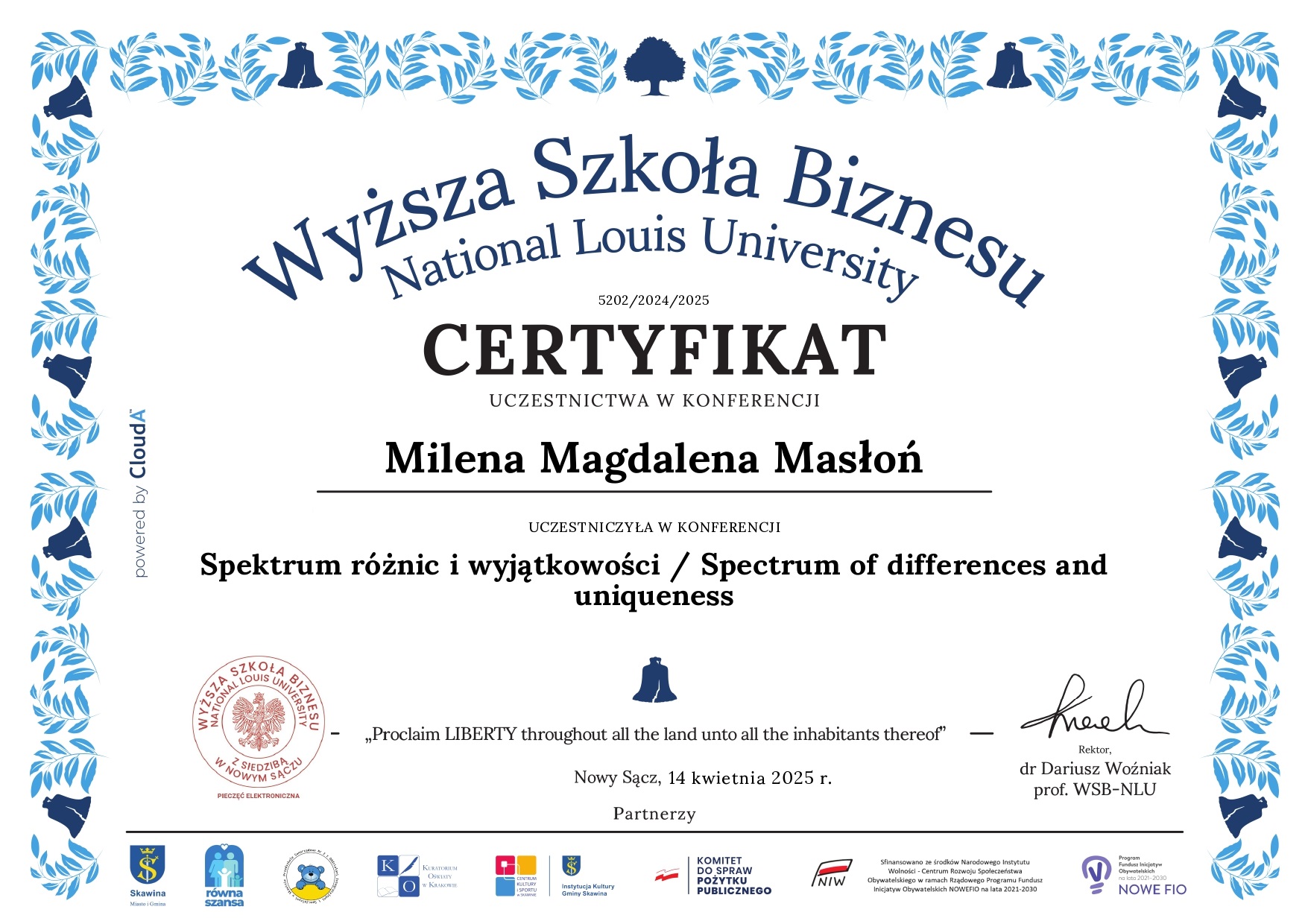 Certyfikat uczestnictwa w konferencji - Spektrum różnic i wyjątkowości _ Spectrum of differences and uniqueness (1)_pages-to-jpg-0001